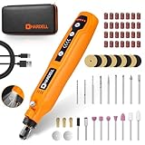 HARDELL 3.7V Akku Multifunktionswerkzeug, Rotationswerkzeuge 5-Gang 18000 U/min, Multifunktionswerkzeuge mit LED Licht und 61 Zubehör für Bohren, fräsen, Gravieren, Polieren, Schleifen, Entrosten