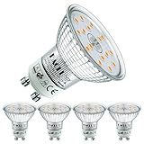 EACLL GU10 LED Warmweiss 5W Ersetzt 75W Halogen Leuchtmittel, 4er-Pack. 585 Lumen 3000K Birnen, AC 230V Flimmerfrei Strahler, Abstrahlwinkel 120° Spot, Nicht Dimmbar Ø50xH53mm Reflektorlampen
