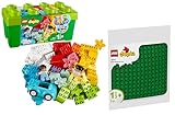 Lego DUPLO 2er Set: Steinebox (10913) + Grüne Bauplatte (10460) - Bausteine Bundle für Kinder ab 18 Monaten