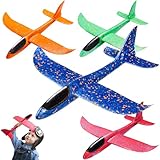 PATRICHOR Styropor Flugzeuge Kinder Styroporflieger Flieger - 4 Stück Wurfgleiter, Flugzeug Segelflugzeug Kinder, Flugzeug Spielzeug Groß