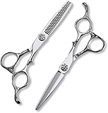 Generisch Friseurscheren-Set, Barbierschere, 440c Stahlschere, Effilierschere, Silencer Design Schere