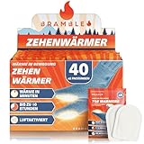 Bramble – Zehenwärmer zum Aufkleben (40 Paar, 80 insgesamt) – Ultradünne Flicken zum Aufkleben für Schuhe und Stiefel – Luftaktiviert und geruchsfrei Fußwärmer – Bis zu 10 Stunden Wärme