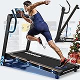 Laufband für Zuhause - 4,5 PS, bis 16 km/h. Profi Große Lauffläche Laufband Klappbar, 20 Neigungsstufen Leise Walking Pad mit interaktivem LCD-Display & Bluetooth, bis 150KG