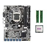 AMIUHOUN B75 ETH Mining Motherboard 12XPCIE auf USB mit G550 CPU + 2XDDR3 4GB 1600MHz RAM Speicher B75 USB BTC Motherboard