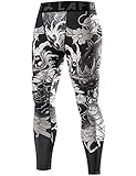 LAFROI Herren Schnelltrocknende Kompressions-Leggings-YSK08 (Dragon,LG)
