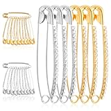 Ymapinc 20Pcs Sicherheitsnadel mit Strasssteinen，Gold und Silber sicherheitsnadeln Hose Enger Machen Clip Edle Schmuck broschennadeln für Damen und Herren schal Pullover Anzug Kleid Dekoration