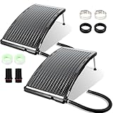 Herrselsam Poolheizung Solar 2 Sets, Solarheizung Pool 113 x 69 x 35 cm, Sonnenkollektor Pool Anschluss Ø 32-40mm, Höhenverstellbar Pool Heizungen Solar für Schwimmbad, Gartendusche