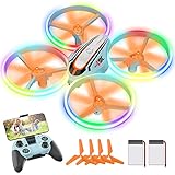 i9C Drohne mit Kamera HD für Kinder, Mini Drone mit Bunte LED Lichter, RC Quadrocopter mit WiFi Übertragung, Kopflos Modus, Flugbahn, Spielzeug Geschenke für Jungen Mädchen Anfänger