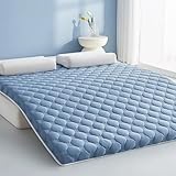 Japanisches Tatami Floor Matratze, Schaumkern Kissenbett für Camping, Wohnheim, Fußbodenliege, Kissenbett – Atmungsaktive, Langlebige Matte für Entspannung & Minimalismus (#3 Blue,90x190 cm)
