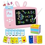 Deutsch Lernen Lernspielzeug für Kinder 1-6 Jahre alt, Sprechende Flash-Karten LCD Schreibtablett 388 Wörter, Lesen & Schreiben Kleinkinder Montessori Sprachtherapie Autismus Sensorisches Spielzeug