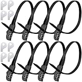 Kabelschloss Kabelschloss Fahrrad Fahrrad Kombo Schloss Mehrzweck-Sicherheit Kajak Lock Rack Lock Motorrad Helm Schloss Schrankschlösser mit Kombination für Skitür Outdoor (Schwarz, 8 Stück)