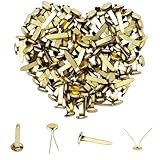 100 Stück Musterbeutelklammern Musterklammern Mini Brads Leicht und Wiederverwendbar Metall Rundkopfklammern Scrapbooking Für Schule Büro Papier Briefklammern Basteln Handwerk DIY (Golden)