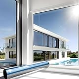 MARAPON® Fensterfolie Sonnenschutz außen ohne Rückstände [75x200 cm] inkl. eBook vom Profi - Spiegelfolie Fenster Sichtschutz - Sonnenschutzfolie Fenster - Dachfenster verdunkeln
