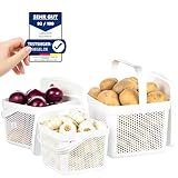 uandu Kartoffel Aufbewahrungsbox Küche, Zwiebeln, Knoblauch Aufbewahrung, Korb für Spielzeug, Wäschekorb, Regal Korb, Aufbewahrungskorb für Bad, Vorratskorb, Küchen Aufbewahrung & Organizer -Weiß