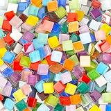 1kg Mosaikfliesen (1x1 cm, ca. 1100 Stück) Mosaiksteine zum Basteln, Mini Mosaik für Innen und Außenbereich, Badezimmer, Küche, Heimdekoration, Mix Color