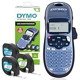 DYMO LetraTag LT-100H Beschriftungsgerät Handgerät | Tragbarer Etikettendrucker mit ABC Tastatur | mit Papieretikettenweißen & transparenten Kunststoffetiketten | Ideal fürs Büro & zu Hause