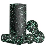 Fitnessrolle Faszienrolle Set Blackroll Foam Roller Faszien Set mit Faszienball Mini Faszienrolle Klein und Duoball für Yoga Faszien Training von Muskeln (Green)