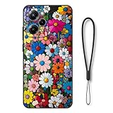 ANNXENT Hülle für Xiaomi Poco X5 Pro 5G,Weiche Stoßfeste Kratzfeste TPU Silikon Schutzhülle,Fallschutz rutschfest Matte Rückseite Dünne Handyhülle mit Muster,Bunte Chrysanthemen