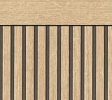 A.S. Création Vliestapete mit Wandpaneelmotiv & Sockelleiste 0,53 x 10,05 m - Beige, Braun, Schwarz - Tapete in realistischer Holzoptik Made in Germany - 399561