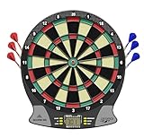 Carromco SCORE-301 elektronische Dartscheibe – 4-Loch Abstand, rot-grün-beige-schwarz, 26 Spiele & 523 Varianten inkl. Cricket, für 1-8 Spieler, batteriebetrieben, inkl. Pfeile