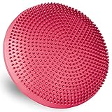 MAXXIVA® Ballsitzkissen Fitness Ø 33 cm mit Noppen Pumpe Fitness-Zubehör Fitness-Training Yoga Gymnastik Pilates Physiotherapie Luft-Kissen (Rot)