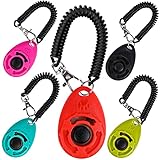 Faburo Profi Hunde Clicker, 5PCS Profi Clicker Clicker Hunde Hunde Clicker Klickertraining Set mit Sprialband Clickertraining für Hunde Katzen Pferde
