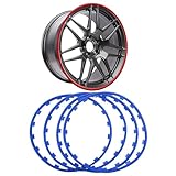 Felgenrandring-Felgenschutzset aus Leichtmetall, 4-teiliges Set, kratzfestes Reifenverkleidungsset für 16-20 Zoll, dekorativer Radkantenschutzring für Autoradnaben (Größe: 16 Zoll, Farbe: Bl