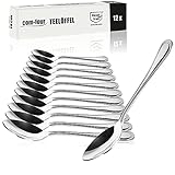 com-four® 12x Teelöffel aus Edelstahl - stilvolles Tafelbesteck im schlichten Design - Kaffeelöffel - Dessertlöffel - Teeservice - ca. 15 cm (12 Stück - Teelöffel 15cm)