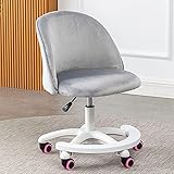 Ergonomischer Kinderschreibtischstuhl mit Rollen und Höhenverstellung für bessere Sitzhaltung, Grau, 55,9 x 55,9 x 68,7 cm, 78,7 cm