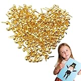 100 Stück Musterbeutelklammern, Mini Brads, Musterklammern Rundkopfklammern Scrapbooking Brads Foldback klammern für Schule Büro Papier Briefklammern Basteln Handwerk DIY