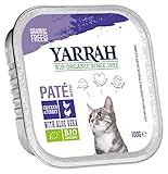 Yarrah Pate Huhn Truthahn Aloe Vera 100g Bio Katzenfutter, 16er Pack (16 x 100g)