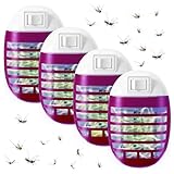 Insektenvernichter Elektrischer, V2 4 Stück Mückenlampe, Fliegenfalle für Zuhause, UV-Insektenfalle, Keine giftige Mückenvernichter Lampe, Mückenschutz Steckdose für Fliegen, Motten, Insekten