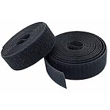 KLEBASTO Klettband zum nähen | SET Hakenband und Flauschband | Klettverschluss zum nähen | Hohe Verschlusskraft (Schwarz, 16mm x 3 m)