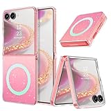 YINLAI für Samsung Galaxy Z Flip 7 Hülle Kompatibel mit Magsafe,Glitzer Magnetische Slim Dünne TPU Bumper PC Schale Cover Case Handyhülle für Samsung Galaxy Z Flip7 6.7',Irisierend