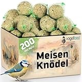 Vogelfood 200 x 90 g = 18 kg Meisenknödel Marke Vogelfood Vogelfutter 4 Jahreszeitenknödel Wildvogelfutter Ganzjahresfutter Fettfutter mit Netz