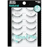 ARDELL 5 Pack Natural 110, Black, 25 g, das Original - Wimpern aus Echthaar, schwarz, black (ohne Wimpernkleber) ultraleicht, flexibel und wiederverwendbar