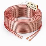 Quality-Collection Lautsprecherkabel 2×2,5 mm² | 50 Meter | Reines Kupfer OFC | Transparent mit rotem Markierungsstreifen | Flexibel & robust | Für HiFi, Surround, Heimkino, Auto & Studio