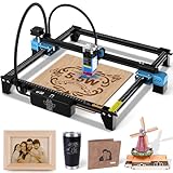 Twotrees TTS 55 Pro 5,5W Laser Graviermaschine,Lasergravur Maschine,Laser Cutter mit 500mm/s Geschwindigkeit,0,08 mm Laserspot Lasergravierer für DIY-Projekte auf Holz, Metall, Acryl,Glas und Edelstah
