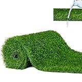 Mazovia Premium Kunstrasen 30 mm für Garten Balkon Terrasse Wintergärten - Outdoor - Wasserdurchlässig UV-beständig Einfach zu reinigen - 100 x 100 cm 1x1m - Grün 30 MM