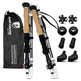 ALPIN LOACKER Wanderstöcke faltbar Aluminium mit Korkgriff I Nordic Walking Stöcke Damen I Leichte Faltbare Trekkingstöcke Teleskop für Bergsport, 115-135 cm