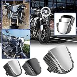 Lorababer Motorrad Frontscheibe Windschutzscheibe Verkleidung Deflektor für CB650R CB1000R CB 650 R CB 1000 R 2018 2019 2020 ABS Kunststoff Pare-Brise Visier Windschild Screen (Schwarz)