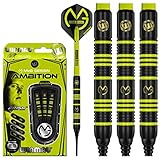 WINMAU Michael Van Gerwen MvG Ambition 20g Profi Brass Softip Dartpfeile Set mit Flights und Schäfte