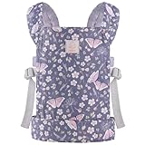 GAGAKU Puppentrage Babytrage Puppe Zubehör ab 3 Jahre, Kinder 1Puppentrage Kleinkind Puppen Trage Bauchtrage Kuscheltiertrage Puppentragetasche, Blau - Schmetterling