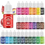 Waysroma Lebensmittelfarbe 26 Farben, hochkonzentriert & zuckerfrei Food Coloring Lebensmittelfarbe Flüssig zum Backen, Kuchen, Macaron, Zuckerguss, Fondant, Kekse, Weihnachtsdonuts