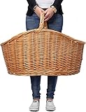 Dekoleidenschaft XXL Einkaufskorb 'Maxi' aus Weide natur, 68x49 cm groß, Tragekorb geflochten, Erntekorb, Weidenkorb, Flechtkorb, Aufbewahrungskorb