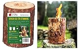 Moritz Schwedenfeuer braun Baumfackel inkl. Anzünddocht Finnenfackel Gartenfackel Fackel Holz Partyfackel 1,5-2 Stunden Brenndauer 25cm hoch