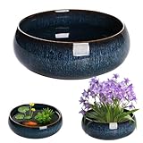 Lotus Bowl Pflanzgefäß, Lotus Bonsai Schale, 16,8 Cm Keramik Blumenschale, Bonsai Keramiktopf Mit Einzigartiger Glasierter Finish, Keramik Wasser Pflanztopf Für Wohnzimmer Und Teetisch Dekoration