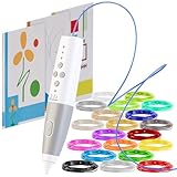FreeSculpt 3D Druckstift: 3D-Drucker-Stift, Akku, 20 Bunte PCL-Filamente, Niedrigtemperatur (3D-Druckerstift, 3D-Stifte mit Zubehör, Kugelschreiber)