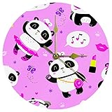 EZIOLY Wanduhr aus Acryl, Panda, Rosa, 25,4 cm, leise, nicht tickend, Quarz, batteriebetrieben, unskaliert, runde Wanduhren, dekorativ für Zuhause, Büro, Schule