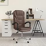Xichuzi Bürostuhl mit Liegefunktion, Drehstuhl, Schreibtisch Stuhl, Büro Stuhl, Computerstuhl, Chefsessel, Arbeitsstuhl, Gaming Stuhl, Braun Kunstleder